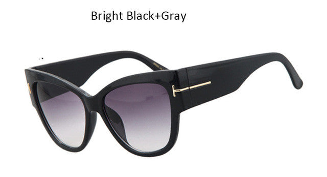 2023 New Luxury Brand Black Oversized Shades Lady Refined Design Large Big Sun Glasses Women Fashion V Cat Eye Sunglasses UV400