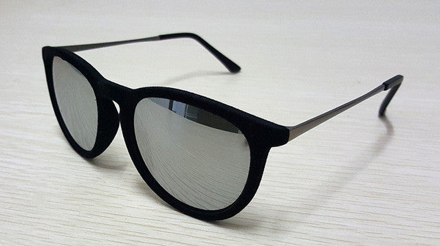 ROYAL GIRL New Round Sunglasses Women Velvet sunglasses Men Women Vintage Keyhole Glasses Oculos De Sol Retro Sun glass SS067