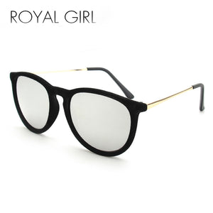 ROYAL GIRL New Round Sunglasses Women Velvet sunglasses Men Women Vintage Keyhole Glasses Oculos De Sol Retro Sun glass SS067