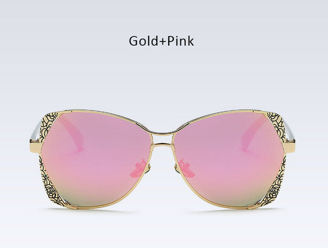 Fashion Carving Metal Frame Sunglasses Women Men Vintage Italy Brand Designer Mirror Sun Glasses